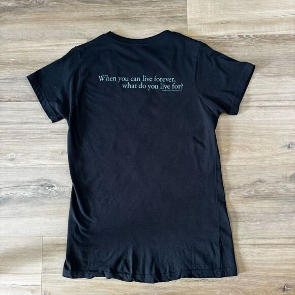 Twilight Movie Promo Graphic Tee Shirt Black Live Forever Slogan Women's XL - Picture 4 of 5